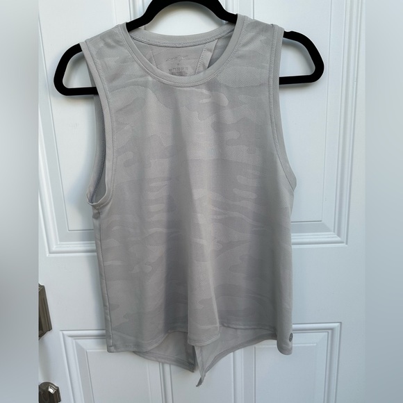 Gottex Tops - X by Gottex Tank Camo Gray Open Back Tie Small Activewear
